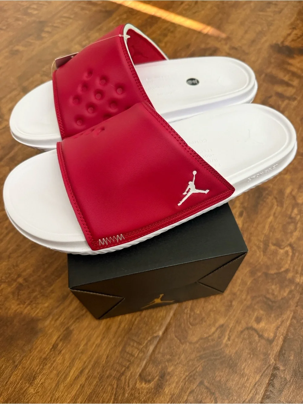 Jordan Play Slide Sandals in Red and White - Men’s Slide